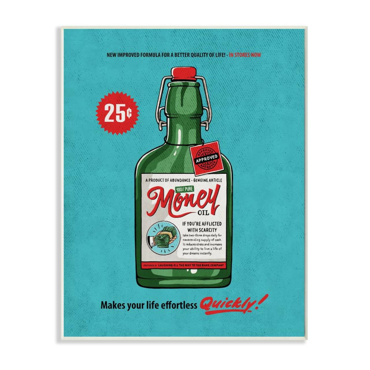 Stupell Industries Money Oil Vintage Comic Book Wall Plaque